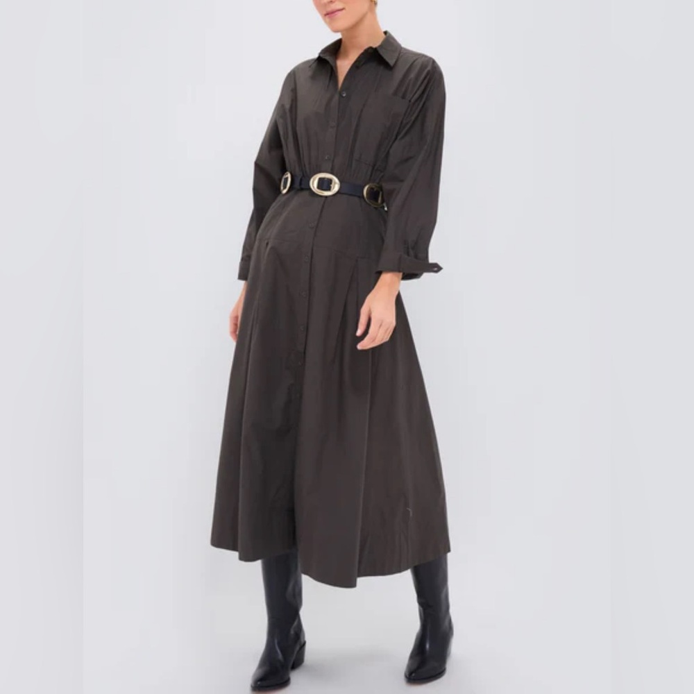 APIECE APART
Deep Olive Pietra Maxi Shirt Dress Size 2 - Picture 2 of 16